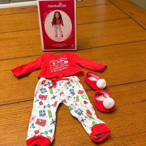 American Girl Red and White Pajama Set